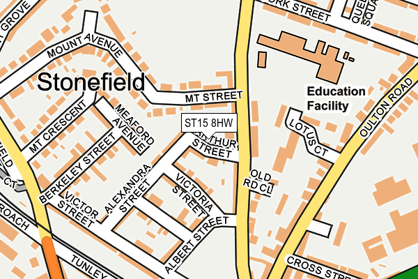 ST15 8HW map - OS OpenMap – Local (Ordnance Survey)