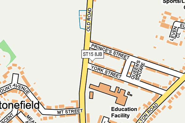 ST15 8JB map - OS OpenMap – Local (Ordnance Survey)