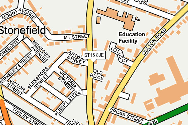 ST15 8JE map - OS OpenMap – Local (Ordnance Survey)