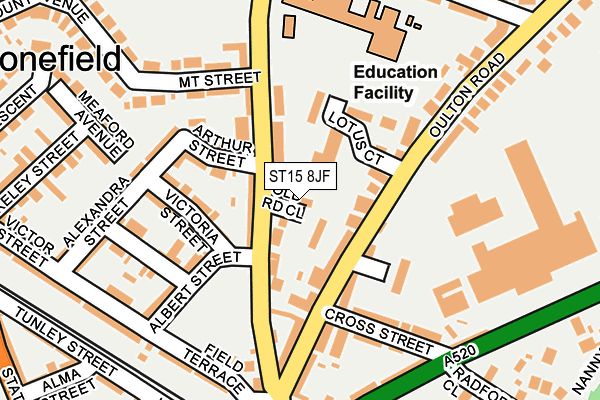 ST15 8JF map - OS OpenMap – Local (Ordnance Survey)