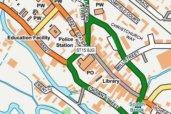 ST15 8JG map - OS OpenMap – Local (Ordnance Survey)
