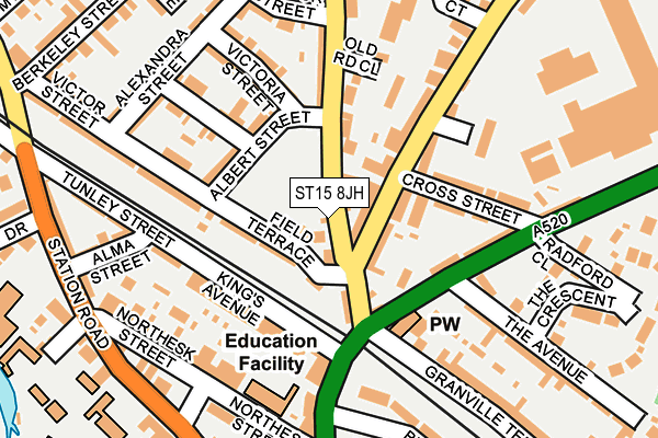 ST15 8JH map - OS OpenMap – Local (Ordnance Survey)