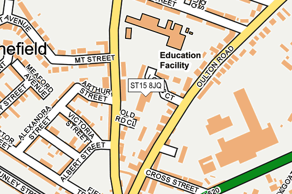 ST15 8JQ map - OS OpenMap – Local (Ordnance Survey)