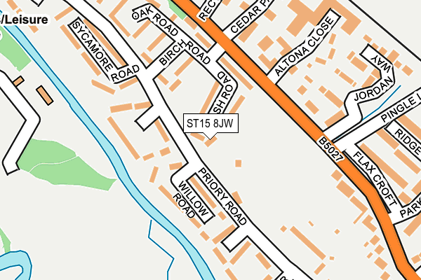 ST15 8JW map - OS OpenMap – Local (Ordnance Survey)