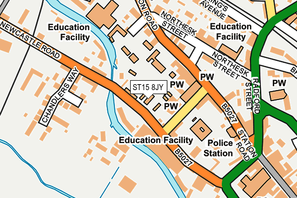 ST15 8JY map - OS OpenMap – Local (Ordnance Survey)
