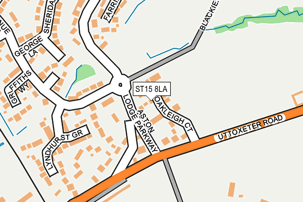 ST15 8LA map - OS OpenMap – Local (Ordnance Survey)