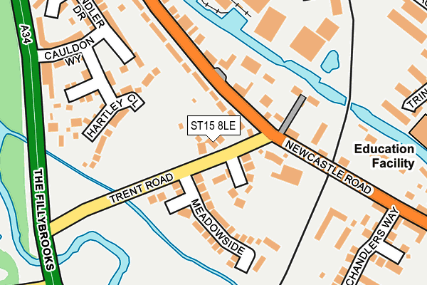 ST15 8LE map - OS OpenMap – Local (Ordnance Survey)