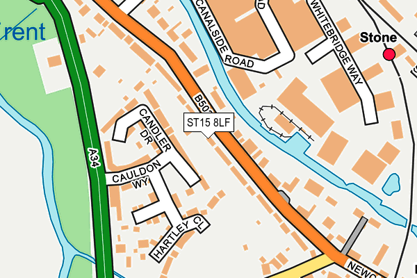 ST15 8LF map - OS OpenMap – Local (Ordnance Survey)