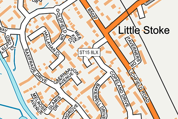 ST15 8LX map - OS OpenMap – Local (Ordnance Survey)