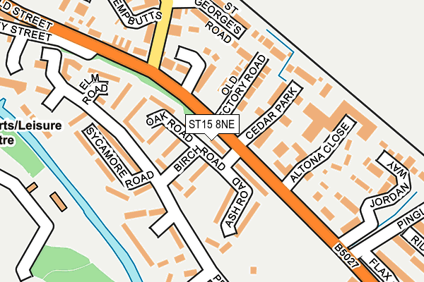 ST15 8NE map - OS OpenMap – Local (Ordnance Survey)