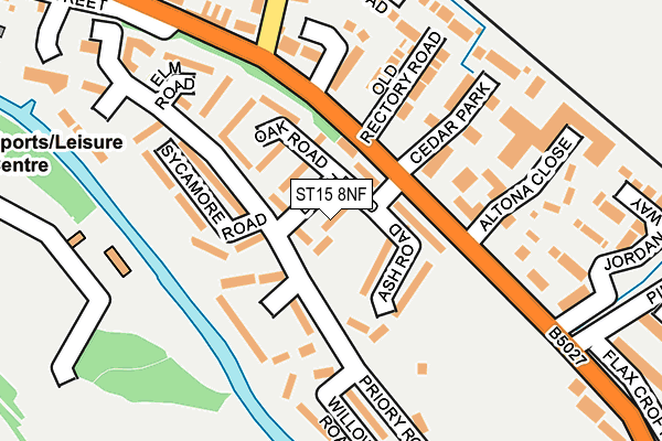 ST15 8NF map - OS OpenMap – Local (Ordnance Survey)