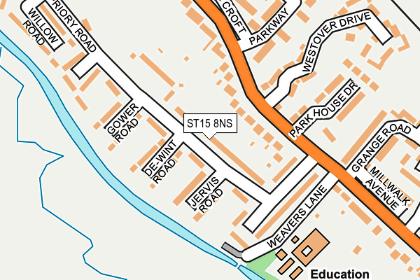 ST15 8NS map - OS OpenMap – Local (Ordnance Survey)