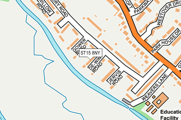 ST15 8NY map - OS OpenMap – Local (Ordnance Survey)