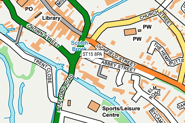 ST15 8PA map - OS OpenMap – Local (Ordnance Survey)