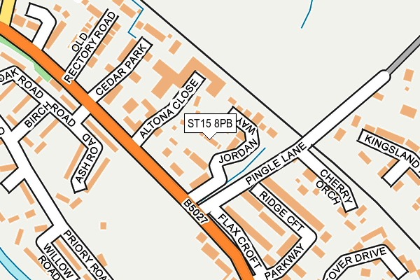 ST15 8PB map - OS OpenMap – Local (Ordnance Survey)