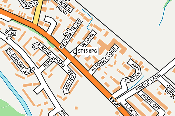 ST15 8PG map - OS OpenMap – Local (Ordnance Survey)