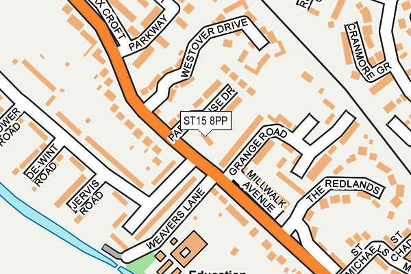 ST15 8PP map - OS OpenMap – Local (Ordnance Survey)
