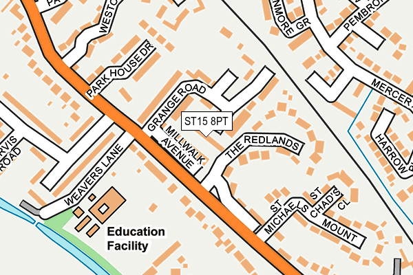 ST15 8PT map - OS OpenMap – Local (Ordnance Survey)