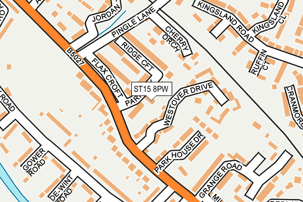 ST15 8PW map - OS OpenMap – Local (Ordnance Survey)