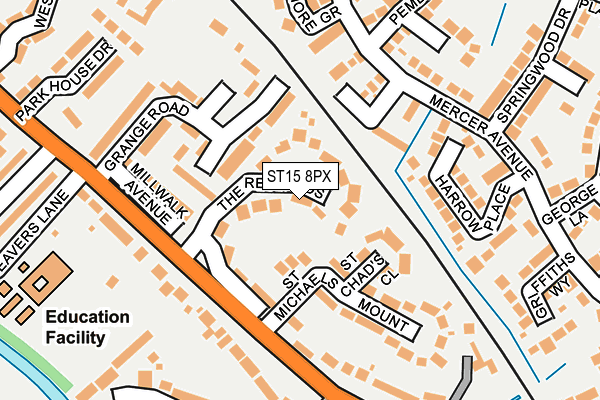 ST15 8PX map - OS OpenMap – Local (Ordnance Survey)
