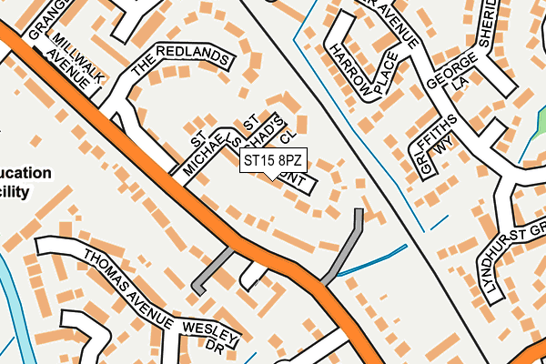 ST15 8PZ map - OS OpenMap – Local (Ordnance Survey)
