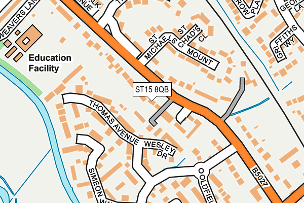 ST15 8QB map - OS OpenMap – Local (Ordnance Survey)