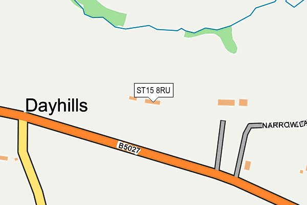 ST15 8RU map - OS OpenMap – Local (Ordnance Survey)