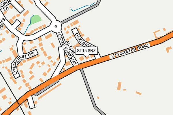 ST15 8RZ map - OS OpenMap – Local (Ordnance Survey)