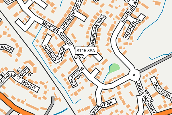 ST15 8SA map - OS OpenMap – Local (Ordnance Survey)