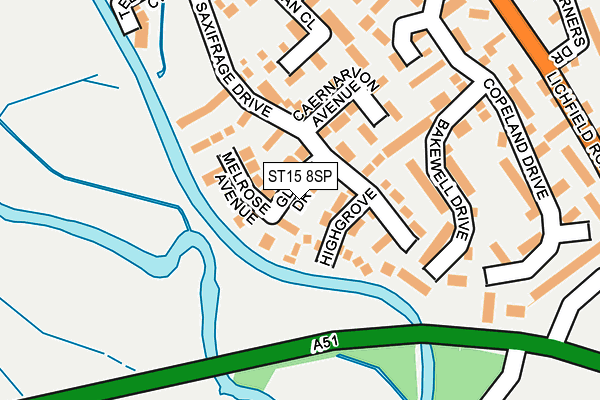 ST15 8SP map - OS OpenMap – Local (Ordnance Survey)