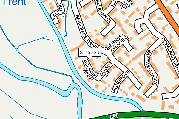 ST15 8SU map - OS OpenMap – Local (Ordnance Survey)