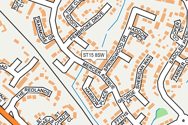 ST15 8SW map - OS OpenMap – Local (Ordnance Survey)