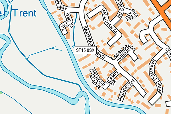 ST15 8SX map - OS OpenMap – Local (Ordnance Survey)