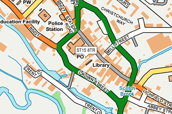 ST15 8TR map - OS OpenMap – Local (Ordnance Survey)