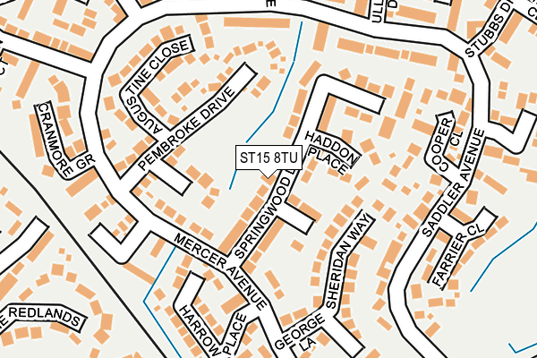 ST15 8TU map - OS OpenMap – Local (Ordnance Survey)