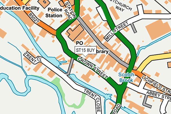 ST15 8UY map - OS OpenMap – Local (Ordnance Survey)