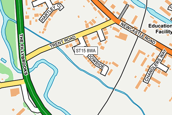ST15 8WA map - OS OpenMap – Local (Ordnance Survey)