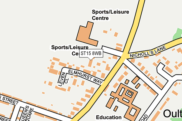ST15 8WB map - OS OpenMap – Local (Ordnance Survey)