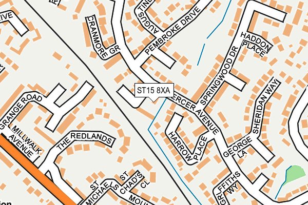 ST15 8XA map - OS OpenMap – Local (Ordnance Survey)
