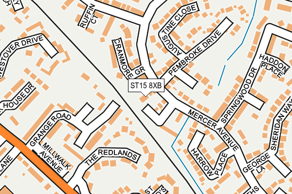 ST15 8XB map - OS OpenMap – Local (Ordnance Survey)