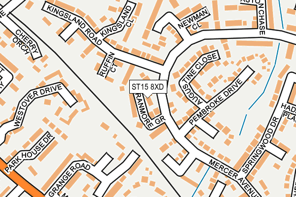 ST15 8XD map - OS OpenMap – Local (Ordnance Survey)