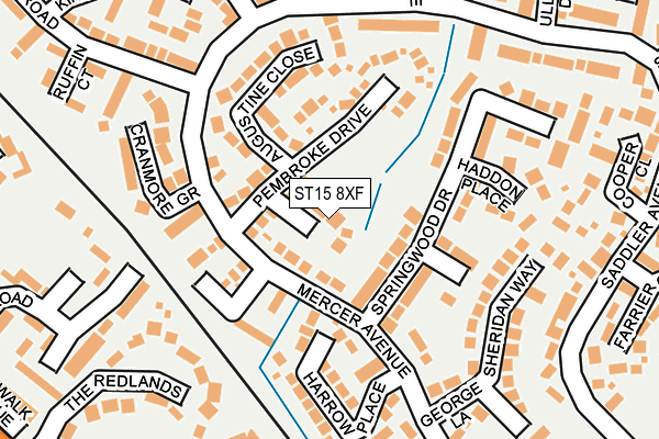 ST15 8XF map - OS OpenMap – Local (Ordnance Survey)