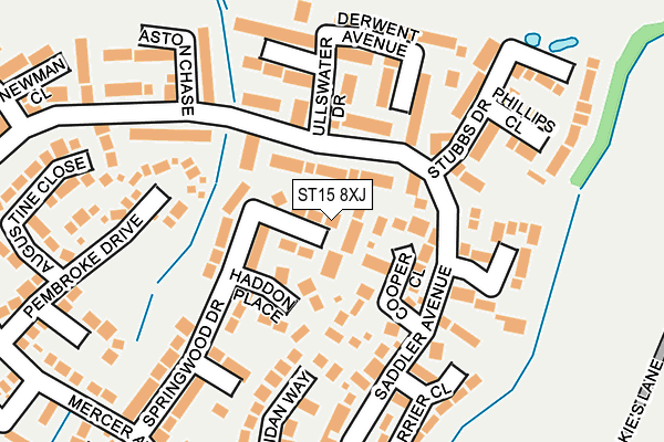 ST15 8XJ map - OS OpenMap – Local (Ordnance Survey)