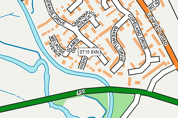 ST15 8XN map - OS OpenMap – Local (Ordnance Survey)