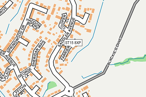ST15 8XP map - OS OpenMap – Local (Ordnance Survey)