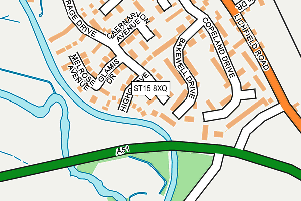ST15 8XQ map - OS OpenMap – Local (Ordnance Survey)