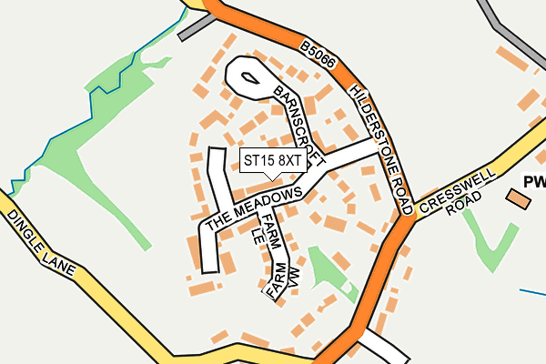 ST15 8XT map - OS OpenMap – Local (Ordnance Survey)