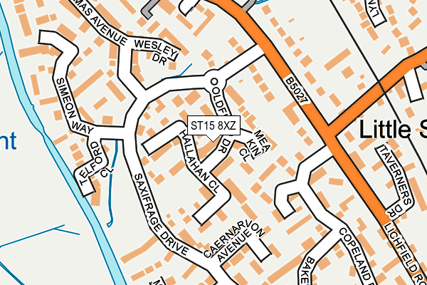 ST15 8XZ map - OS OpenMap – Local (Ordnance Survey)