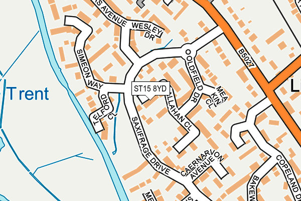 ST15 8YD map - OS OpenMap – Local (Ordnance Survey)