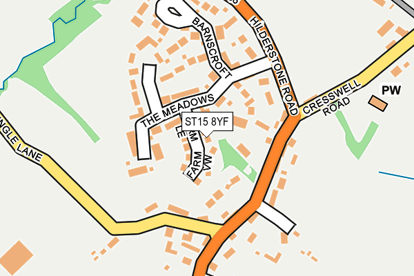 ST15 8YF map - OS OpenMap – Local (Ordnance Survey)